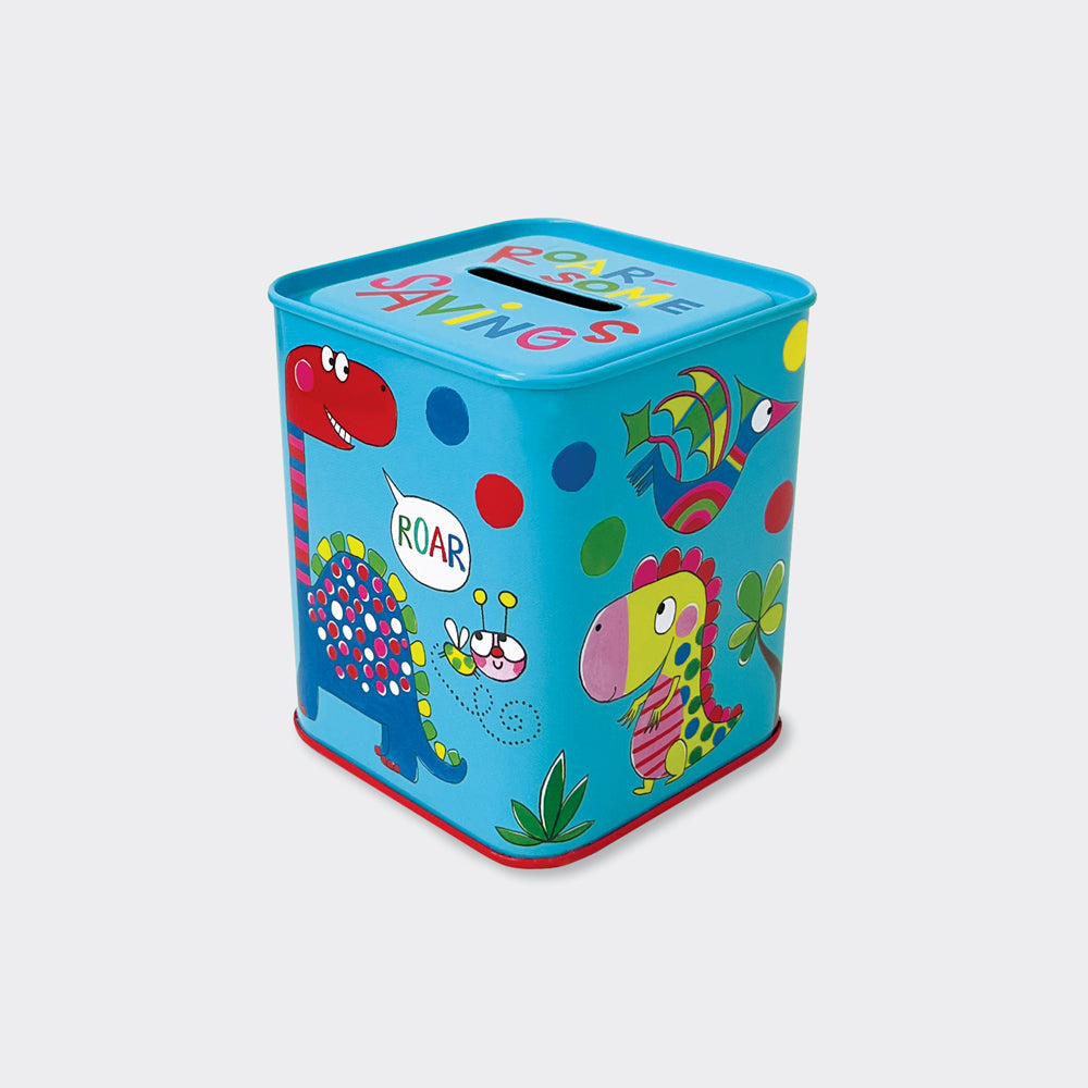 Money Box Tin - Roar-Some Savings/Dinosaurs