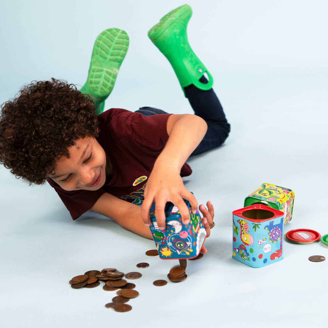 Money Box Tin - Rocket Money/Space Theme