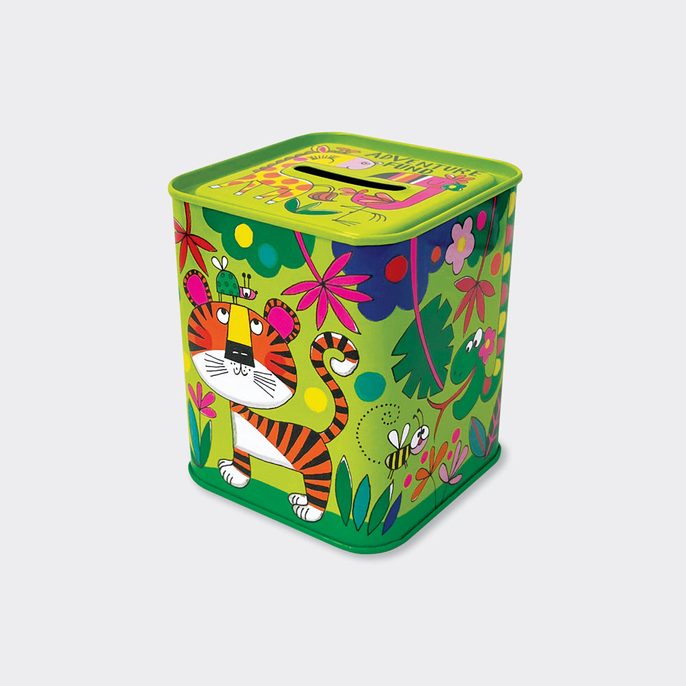 Money Box Tin - Adventure Fund/Jungle Animals