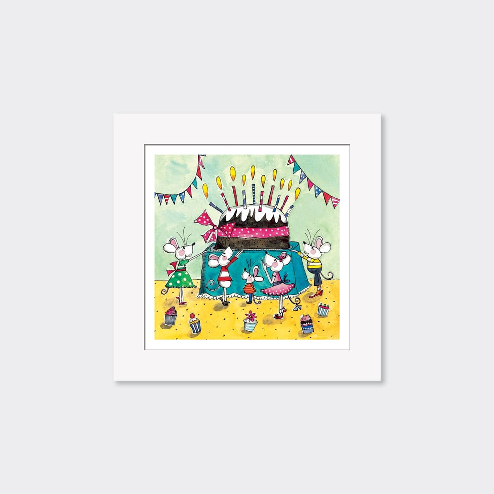 Mounted Limited Edition Print ‐ Mice and Cake