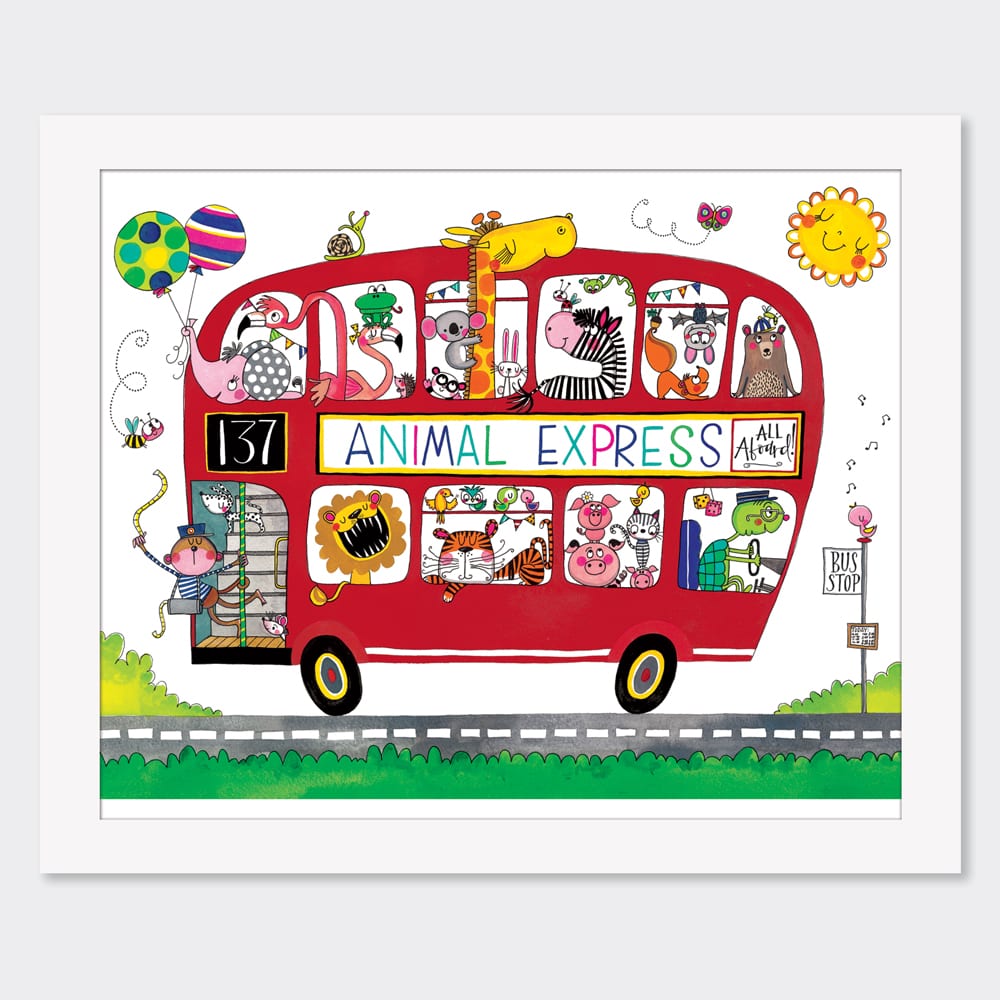 Mounted Limited Edition Print ‐ Animal Bus