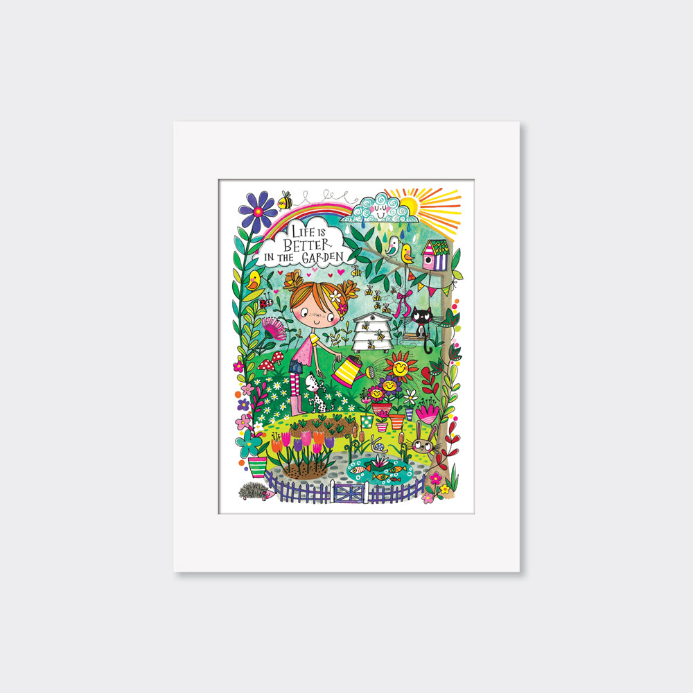 Mounted Limited Edition Print - Life is better in the garden