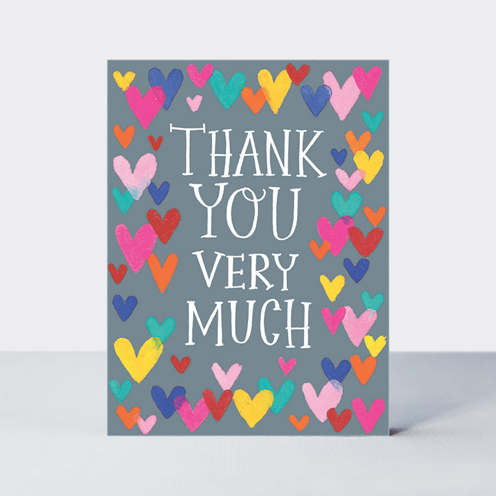Pack of 10 Notecards - Thank You Very Much/Hearts