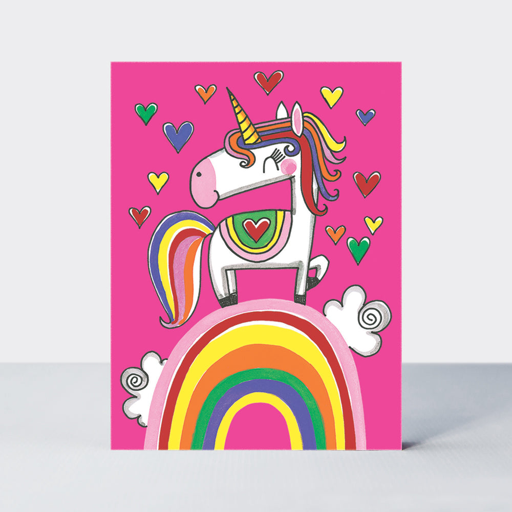 Pack of 10 Notecards - Unicorn on Rainbow (blank)
