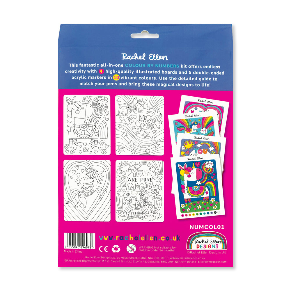 Colour by Numbers Kit - Unicorns &amp; Rainbows