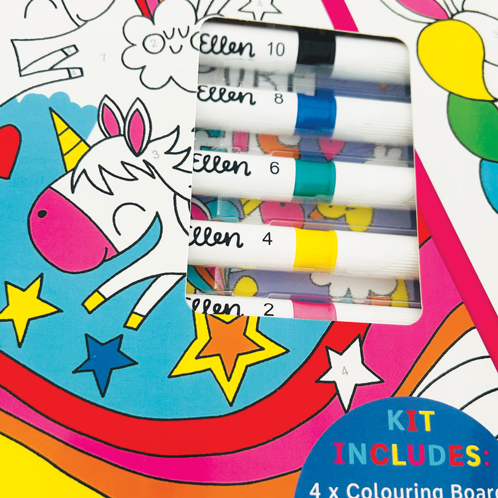 Colour by Numbers Kit - Unicorns &amp; Rainbows
