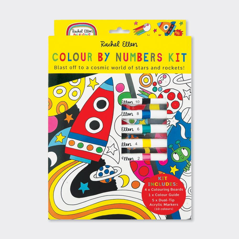 Colour by Numbers Kit Cosmic Stars and Rockets