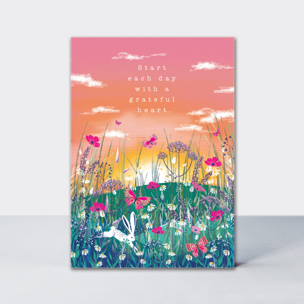 Postcard - Grateful Heart meadow scene