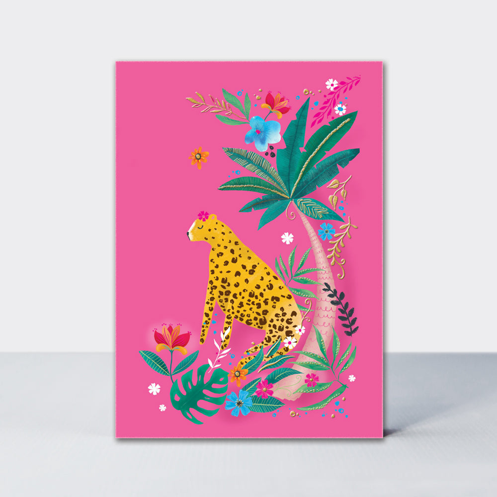 Postcard - Leopard on pink Blank