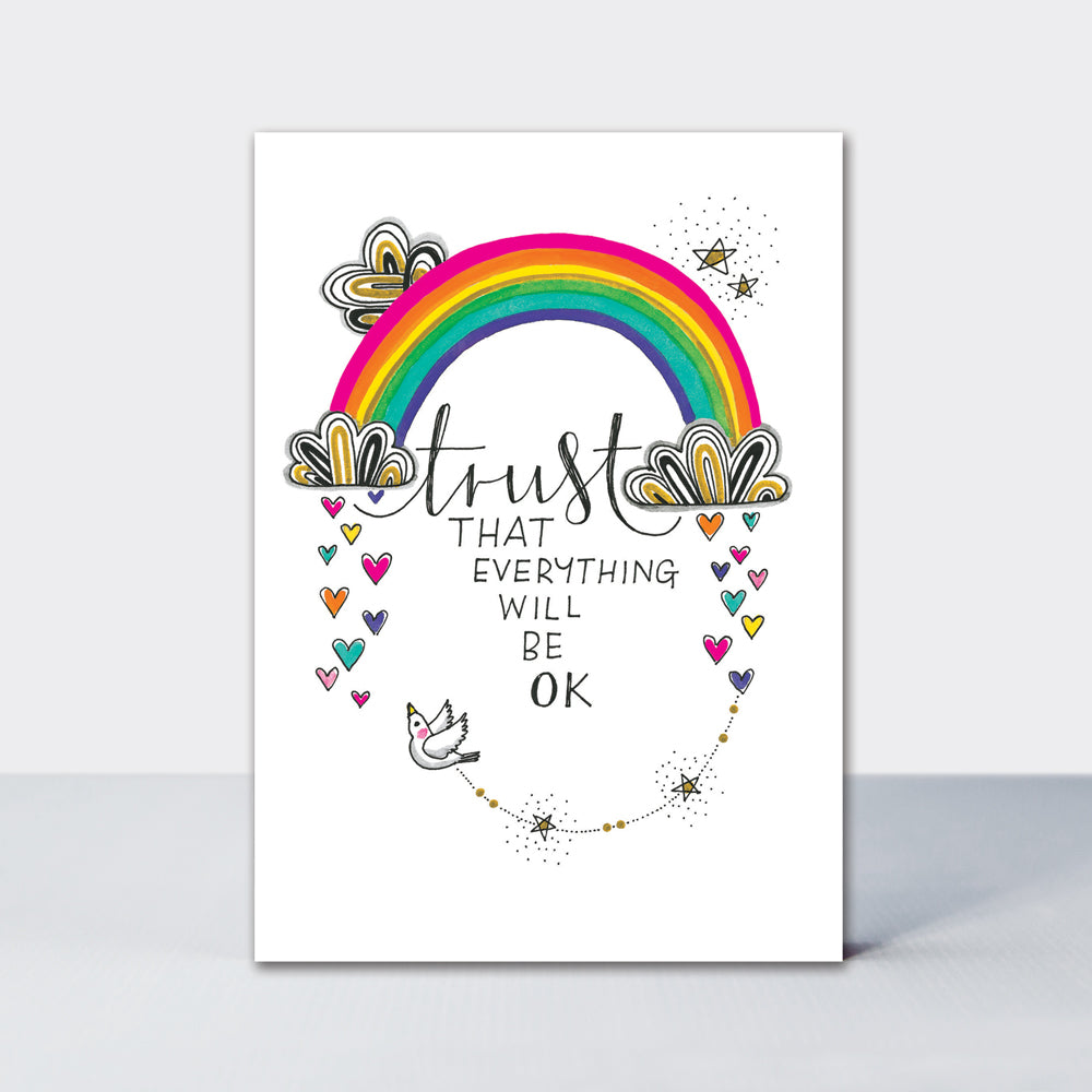 Postcard - Rainbow and words on white