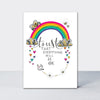 Postcard - Rainbow and words on white