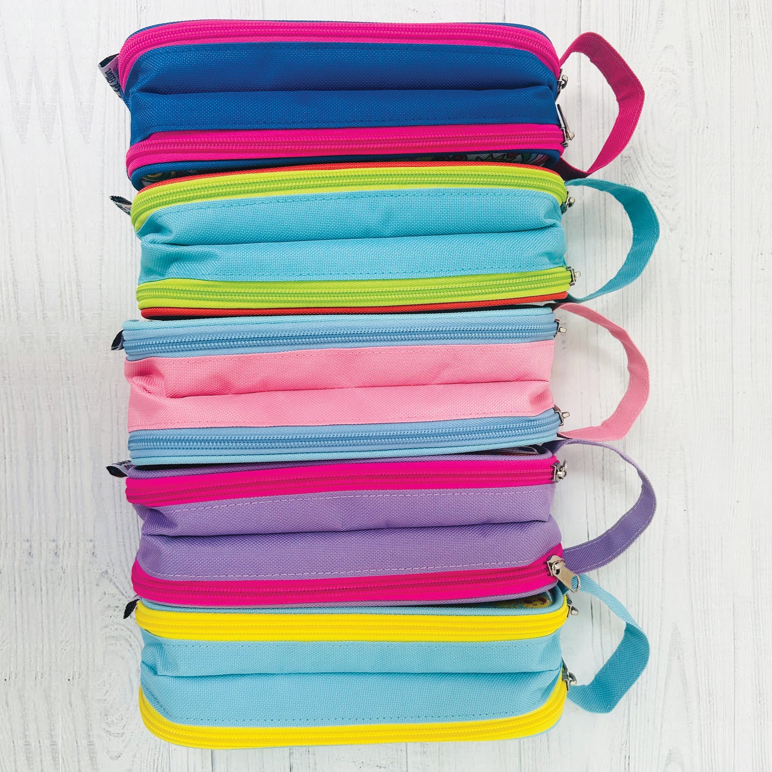 Double Zip Pencil Case With Handle - Inspirational &