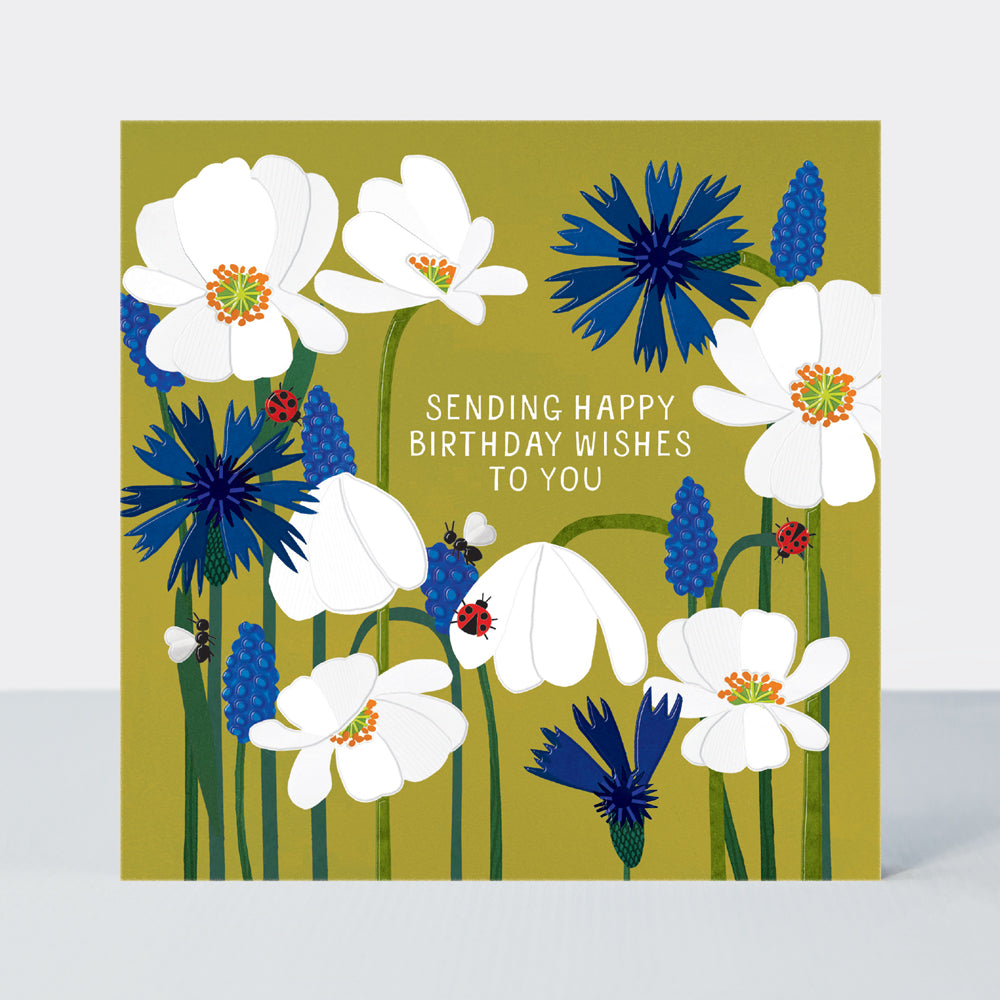Paper Petals - Birthday Wishes to You Card - Paper Cut Petals &amp; Ladybirds
