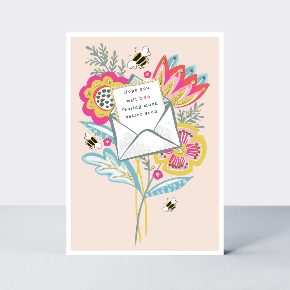 Piccolo - Feel better soon card/Floral & Bees
