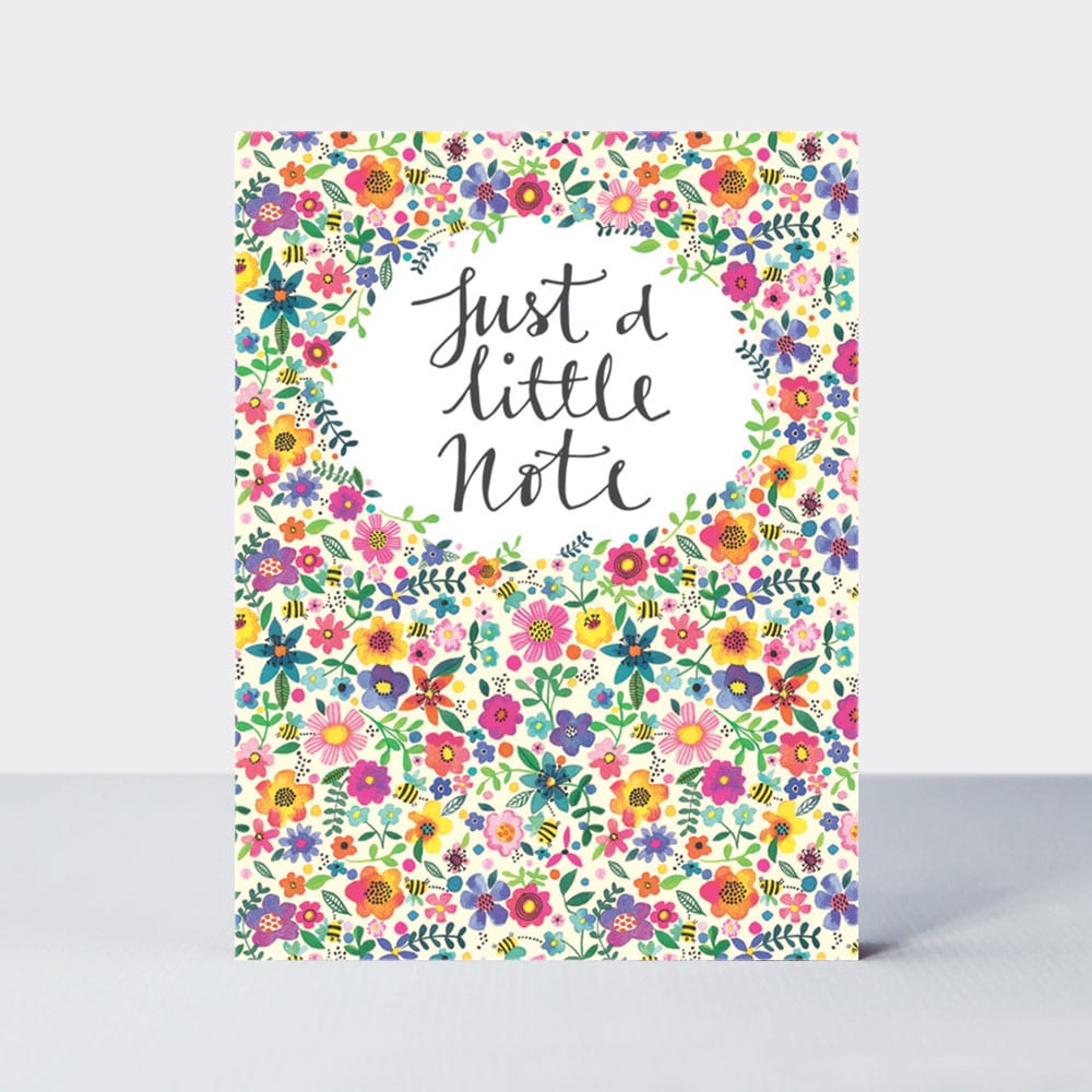 Just a Little Note - Yellow floral - Pack of 5