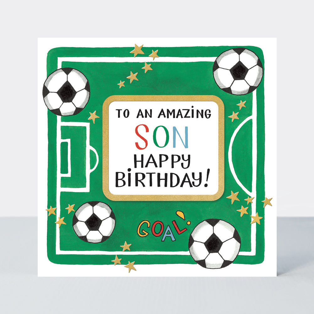 Rhubarb - Amazing Son/Footballs - birthday card