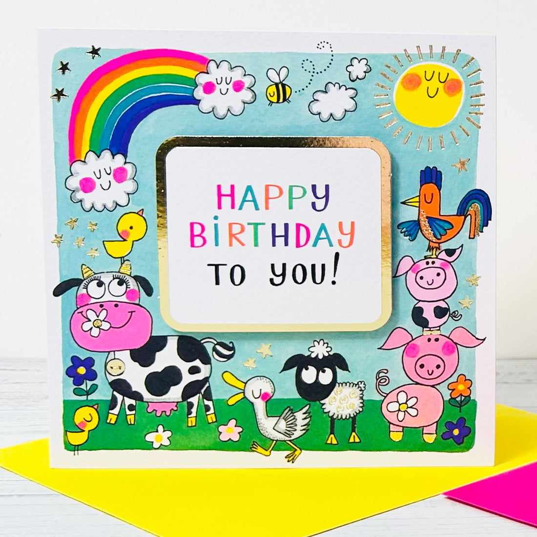 Rhubarb - Happy Birthday To You/Farm Animals- birthday card