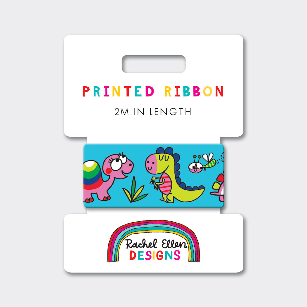 Printed Gift Wrapping Ribbon - Dinosaurs