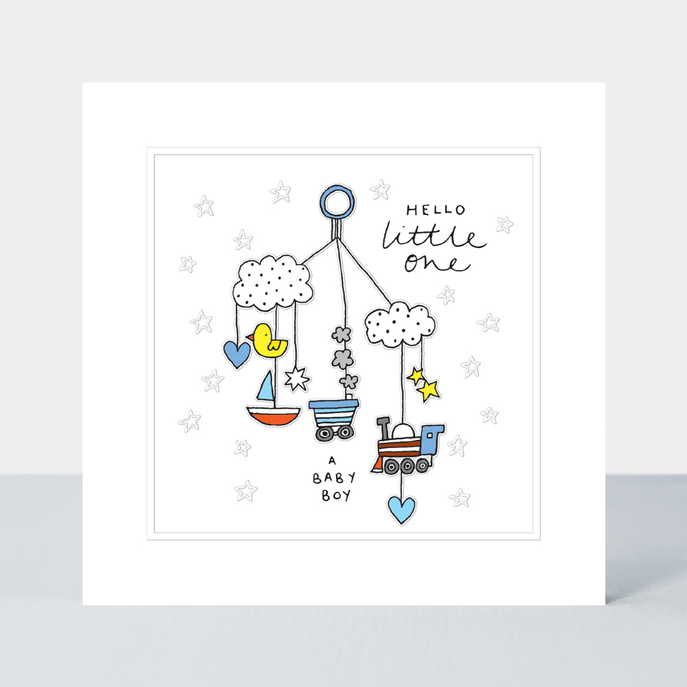 Pocket Rocket - Baby Boy Card - Transport Mobile