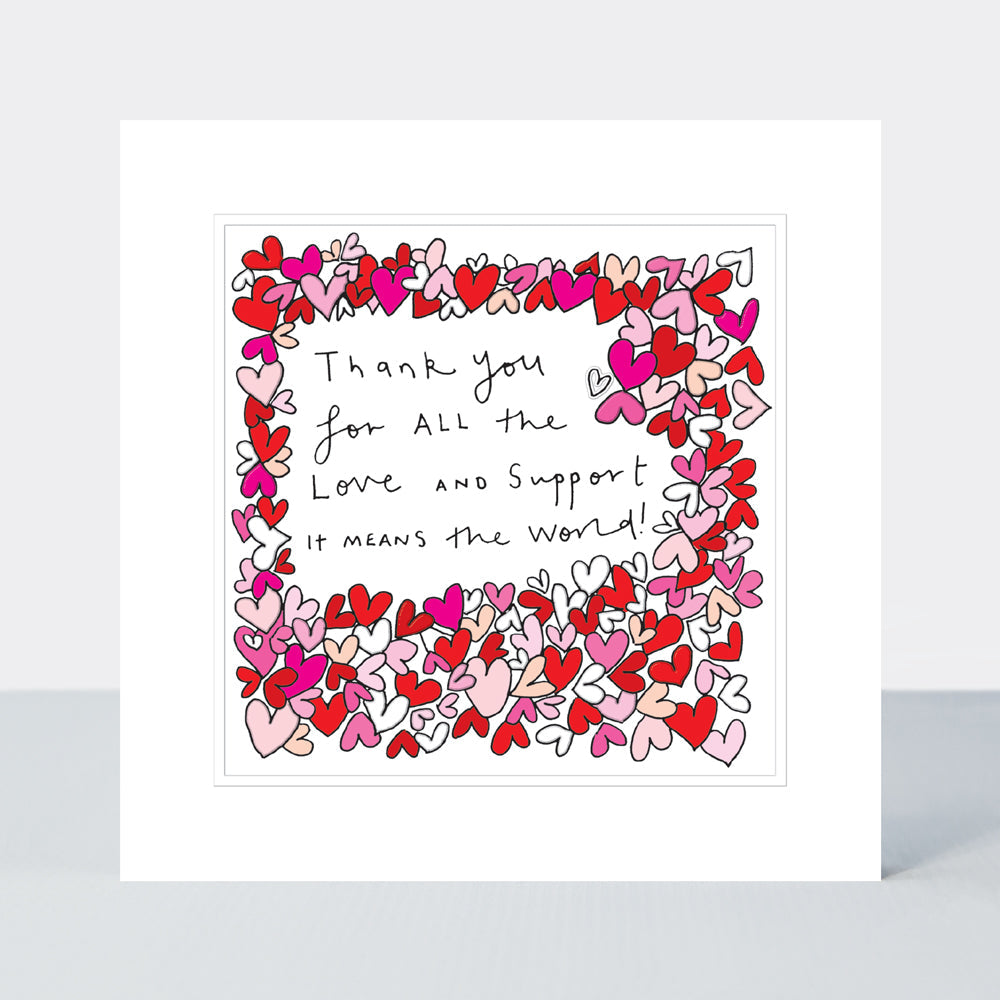 Pocket Rocket - Thank You For All The Support - Love Hearts Card