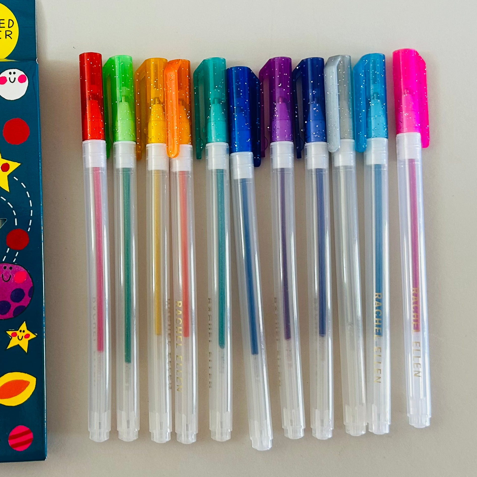 Scented Glitter Gel Pens - Moon &amp; Rocket