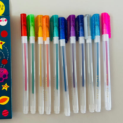 Scented Glitter Gel Pens - Moon &amp; Rocket