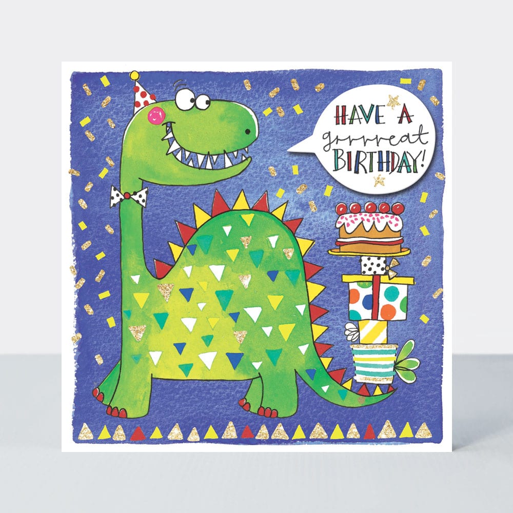 Scribbles - Happy Birthday Dinosaur - Birthday Card