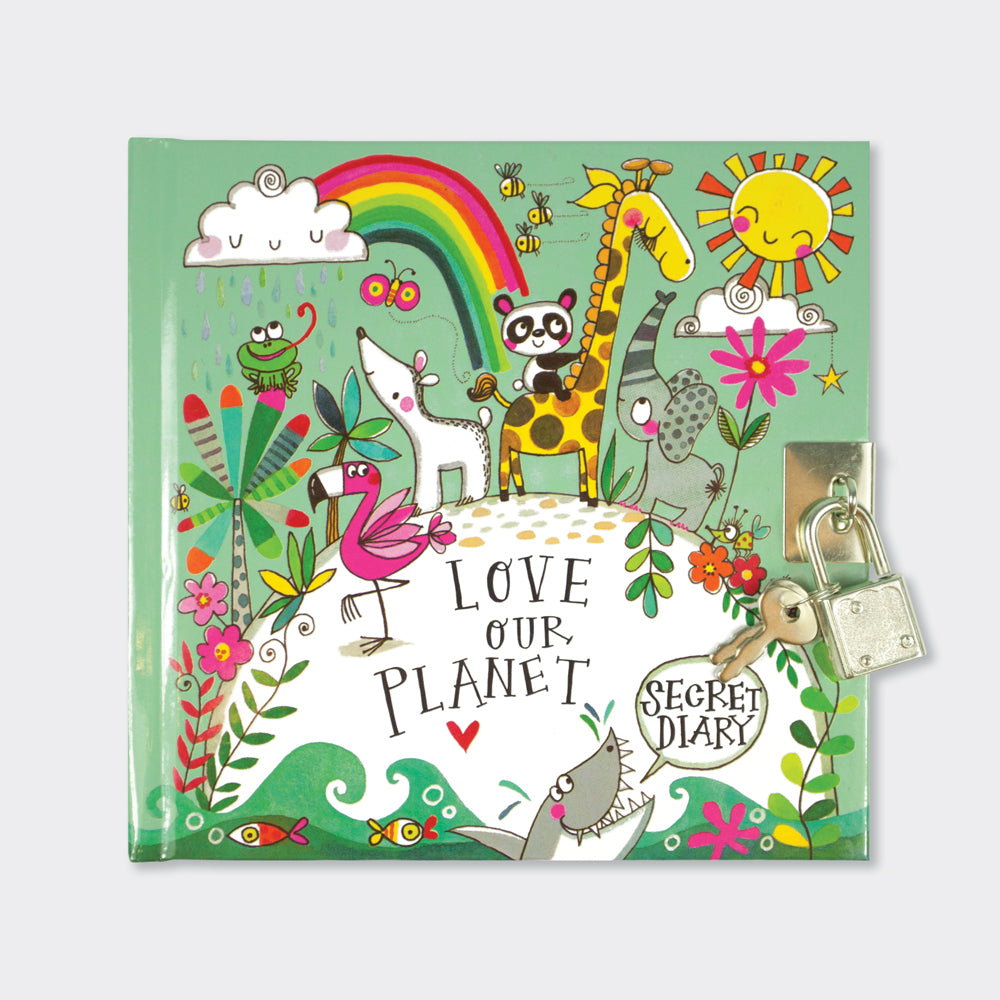 Lockable Secret Diary - 'Love Our Planet' Animals