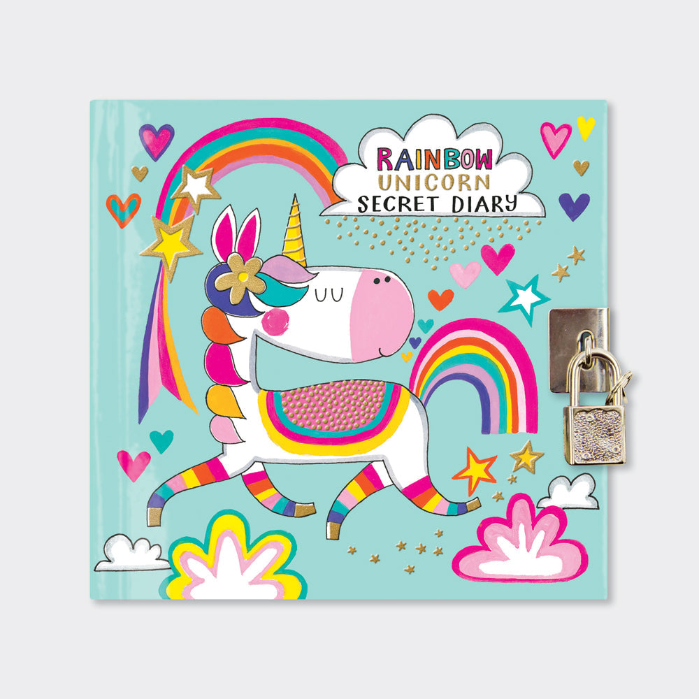 Lockable Secret Diary - Rainbow Unicorn