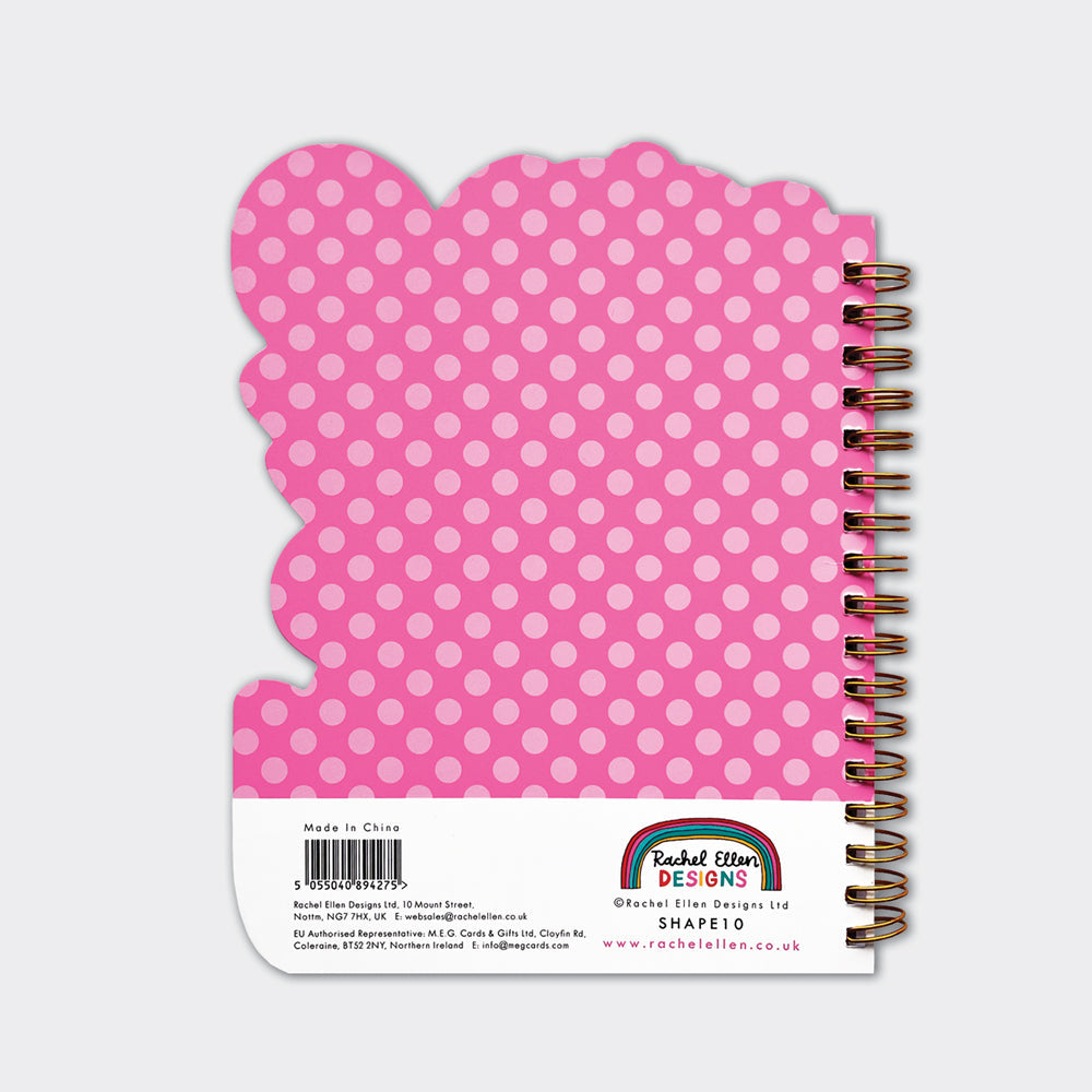 Ballerina Shaped Wire Bound Notebook | Gold Foil &amp; "Notes"