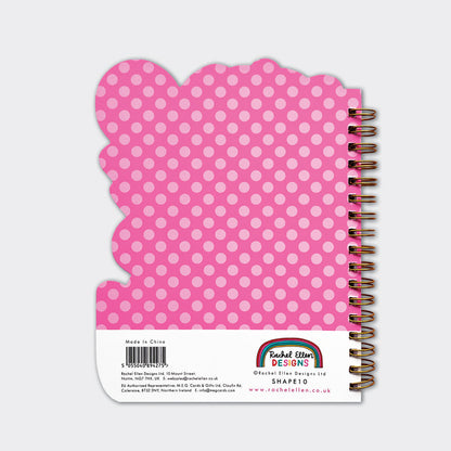 Ballerina Shaped Wire Bound Notebook | Gold Foil &amp; "Notes"