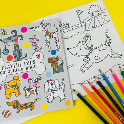 Playful Pups Dogs Colouring Book