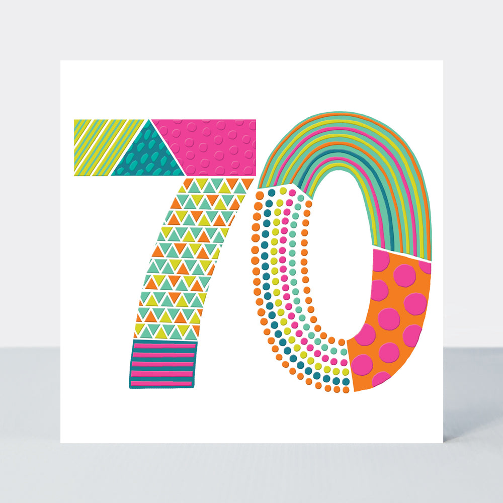 Square POP - Age 70  - Birthday Card