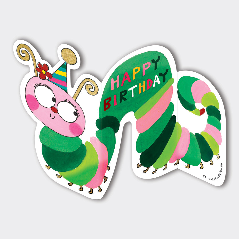 Squiggles - Happy Birthday/Caterpillar Birthday Card