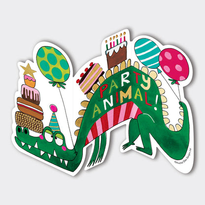 Squiggles - Party Animal/Crocodile Birthday Card