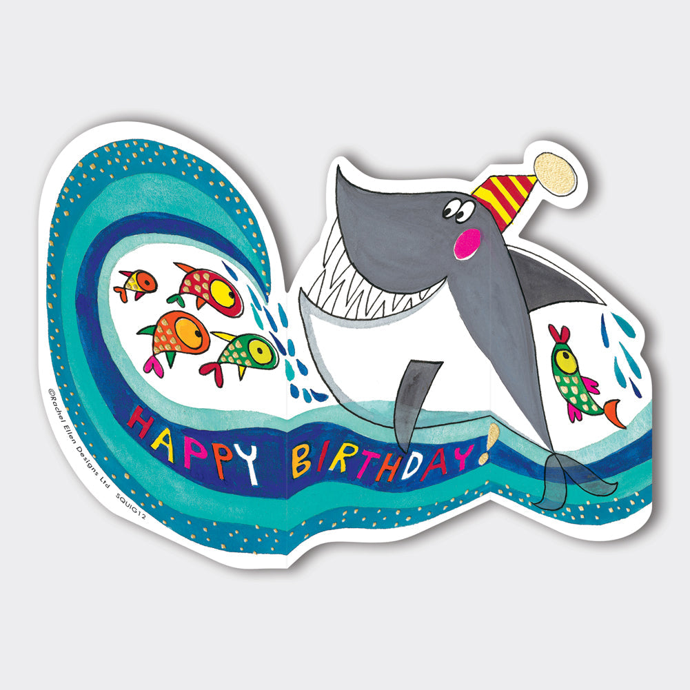 Squiggles - Happy Birthday/Shark Birthday Card
