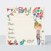Party Invite/Girl/Balloon (pack of 8)