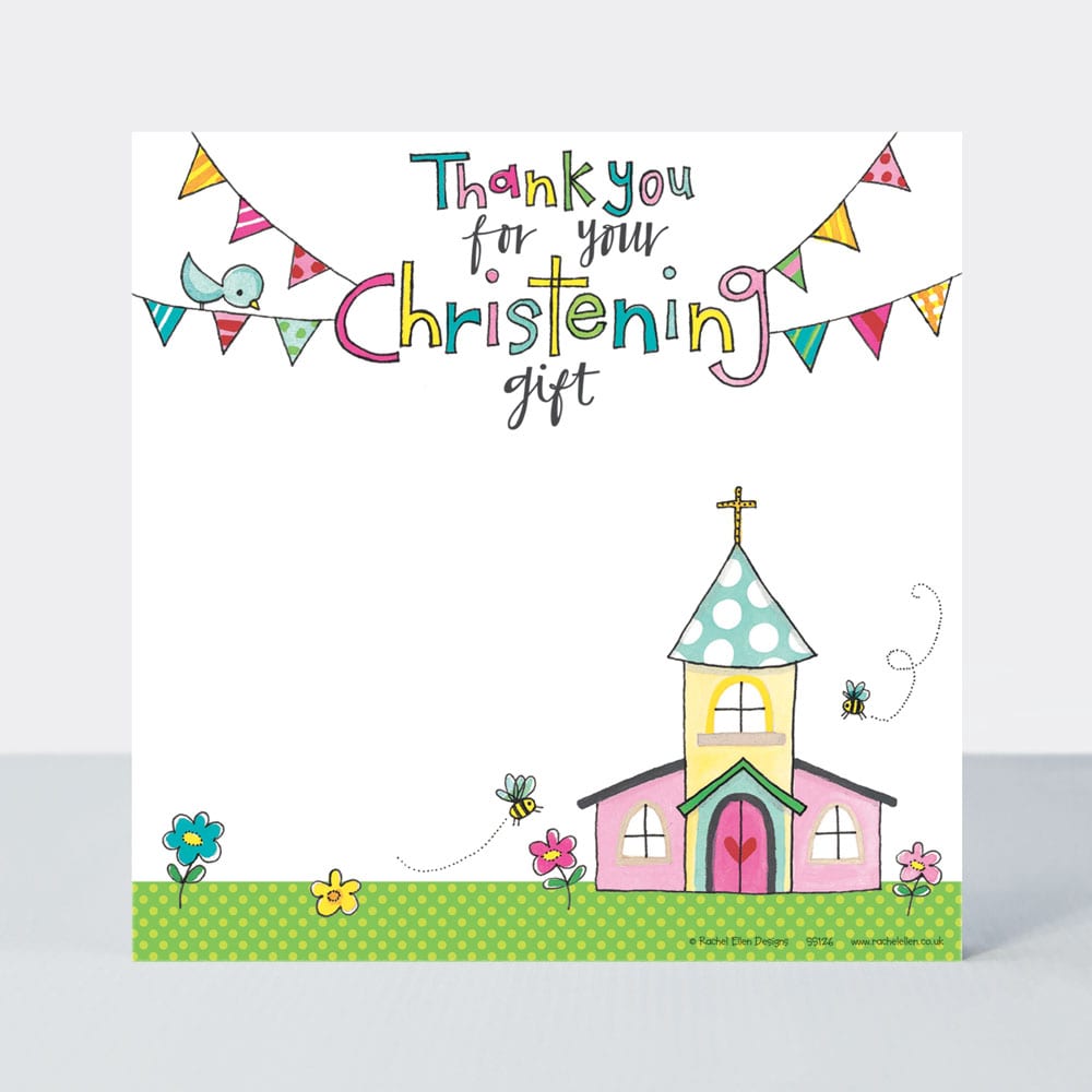 Christening Gift Thank You Note Cards ‐ (Pack of 8)