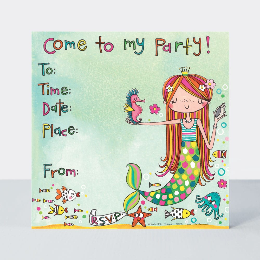Mermaid Party Invitation (Pack of 8)