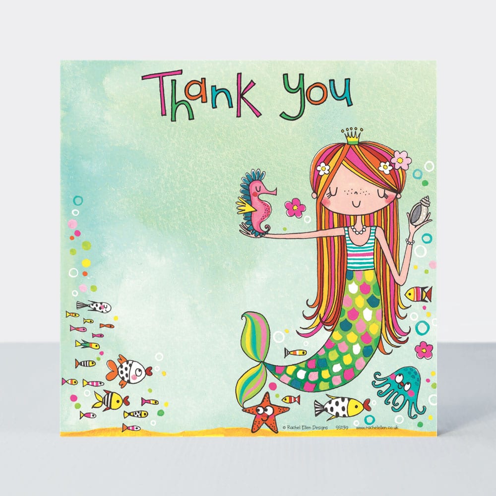Mermaid Thank You Note Cards (Pack of 8)