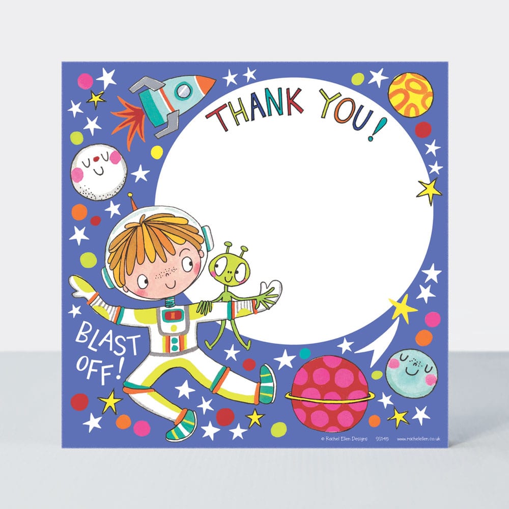Outer Space Thank You Note Cards ‐ (Pack of 8)