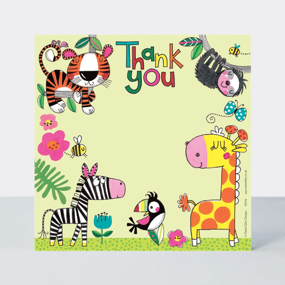 Jungle Thank You Note Cards (Pack of 8)