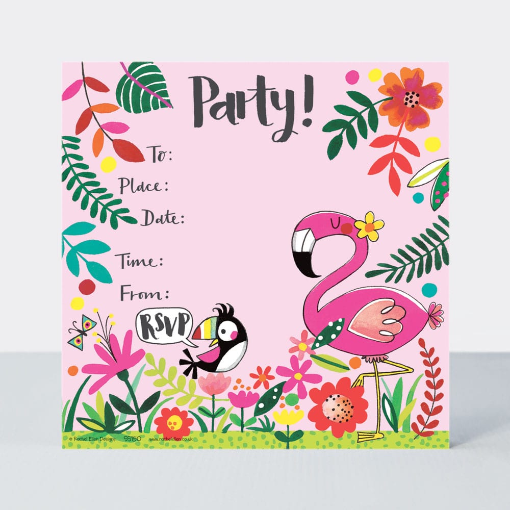 Party Invitation Tropical ‐ Pack of 8
