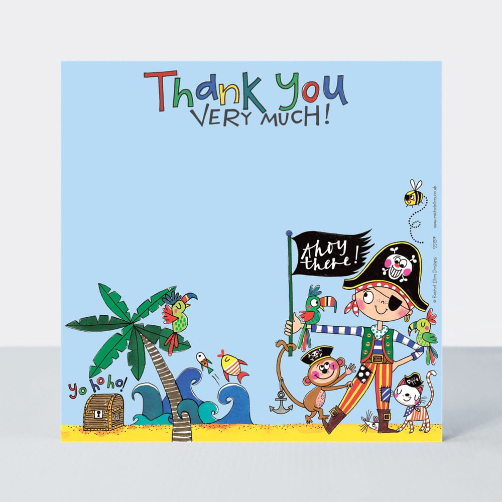 Pirate Thank You Note Cards ‐ (Pack of 8)