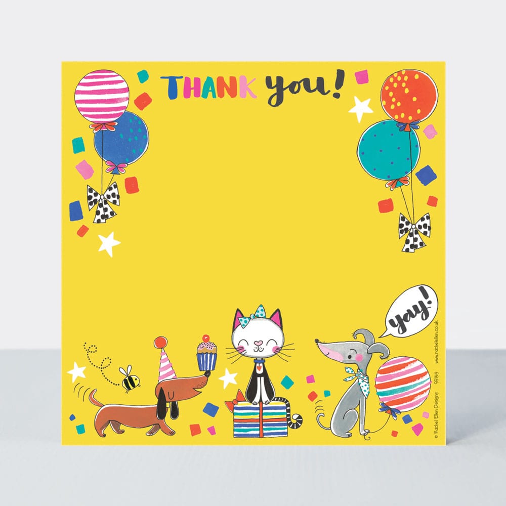 Cats &amp; Dogs Thank You Note Cards ‐ (Pack of 8)