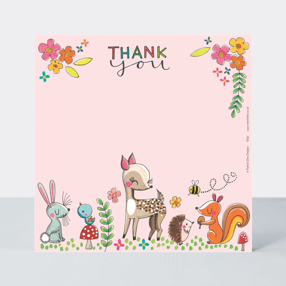 Woodland Friends Thank You Note Cards ‐ (Pack of 8)