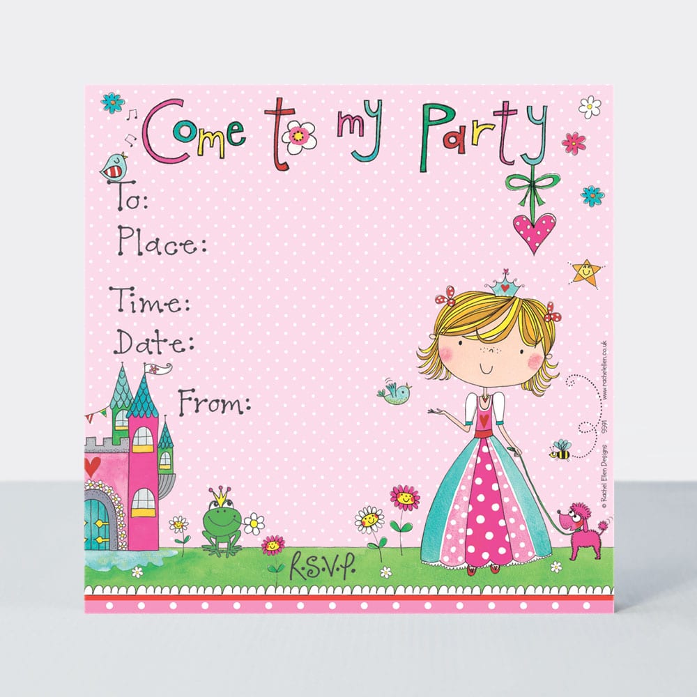 Party Invite Princess (pack of 8)