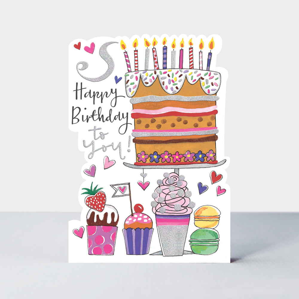Star Jumps - Happy Birthday to you cake and candles  - Birthday Card