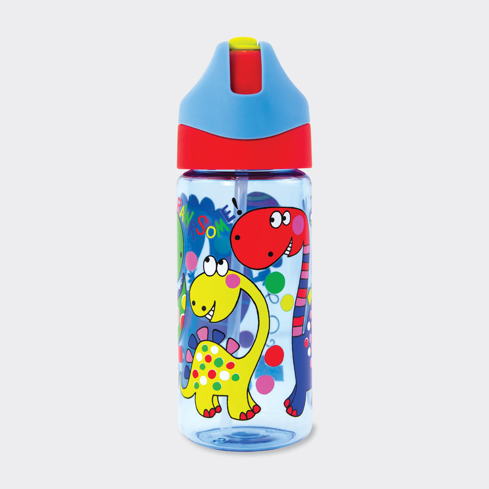 Drinks Bottle With Straw - Dinosaurs