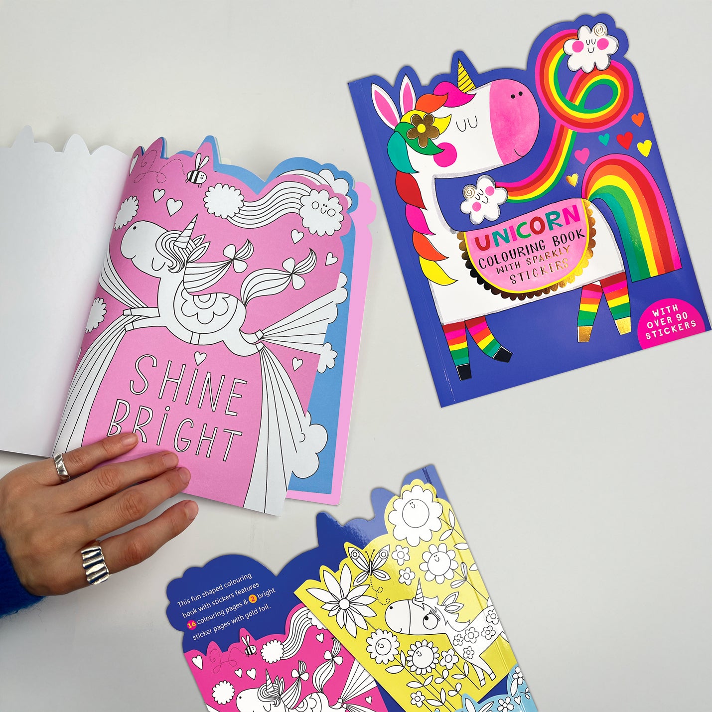 Magical Unicorn Die-Cut Colouring Book with Stickers